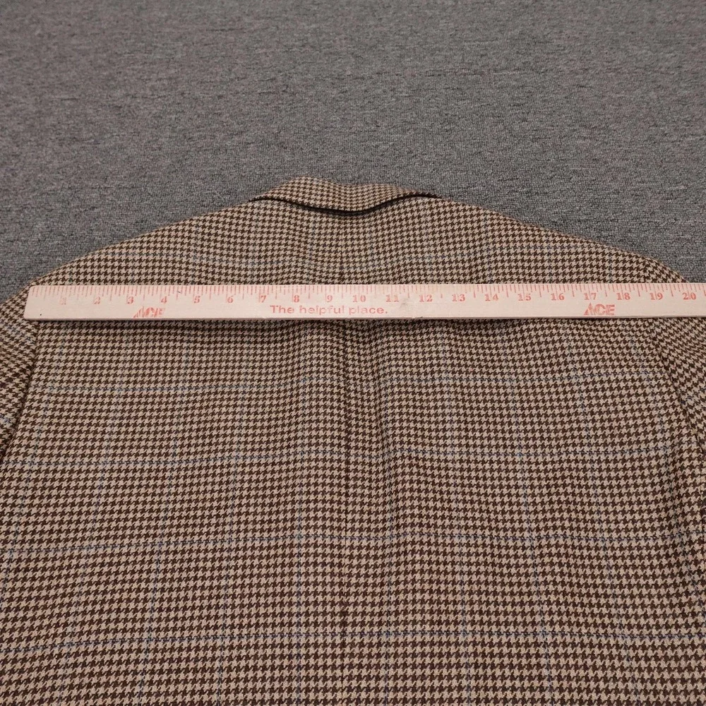 Brooks Brothers 1818 Madison Blazer Mens 44R Brown Houndstooth Wool Cashmere
